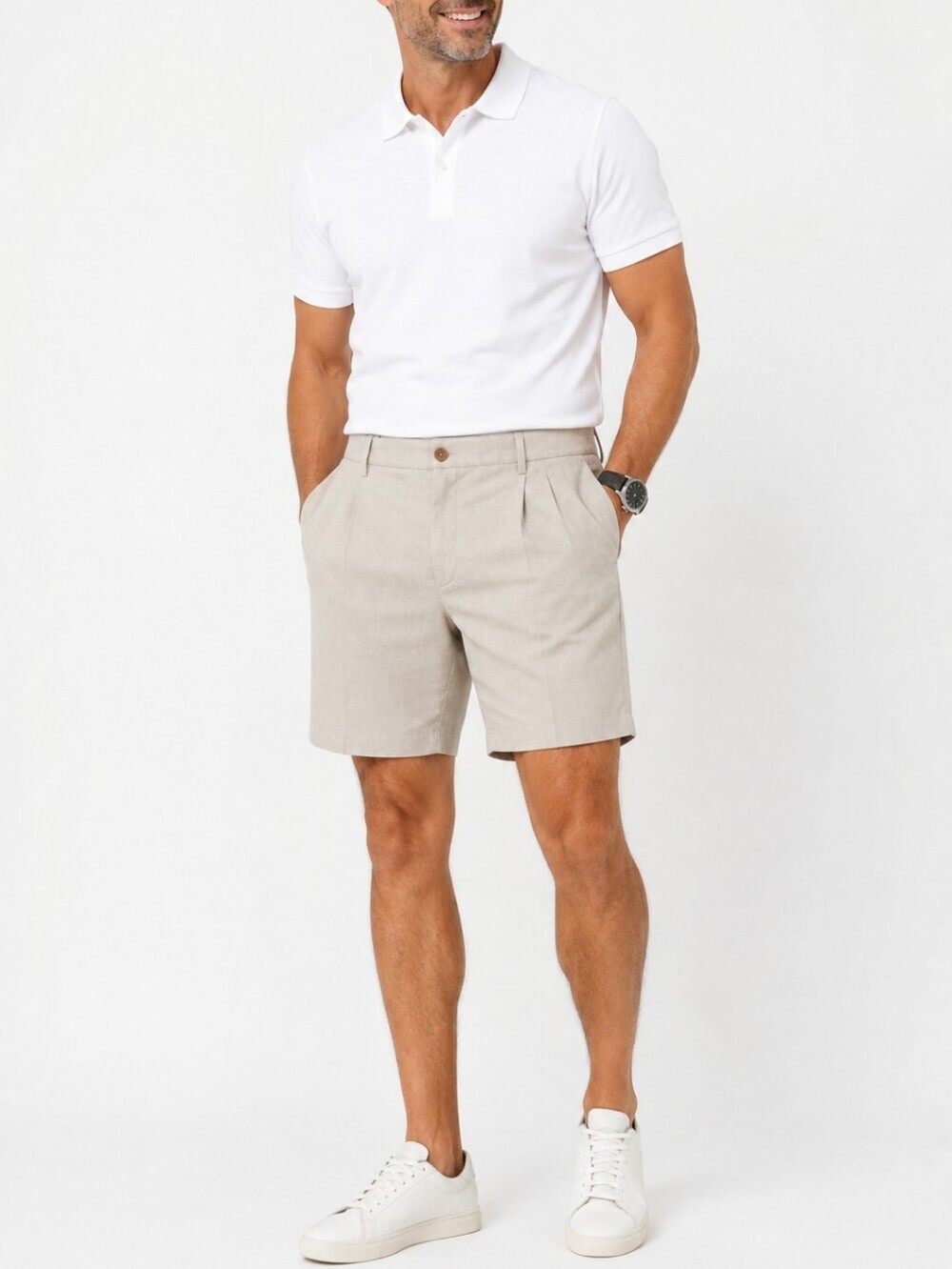 Tommy Bahama ~Men's Size 44~ Stone Khaki Beach Vacation Linen Blend Shorts NWT.